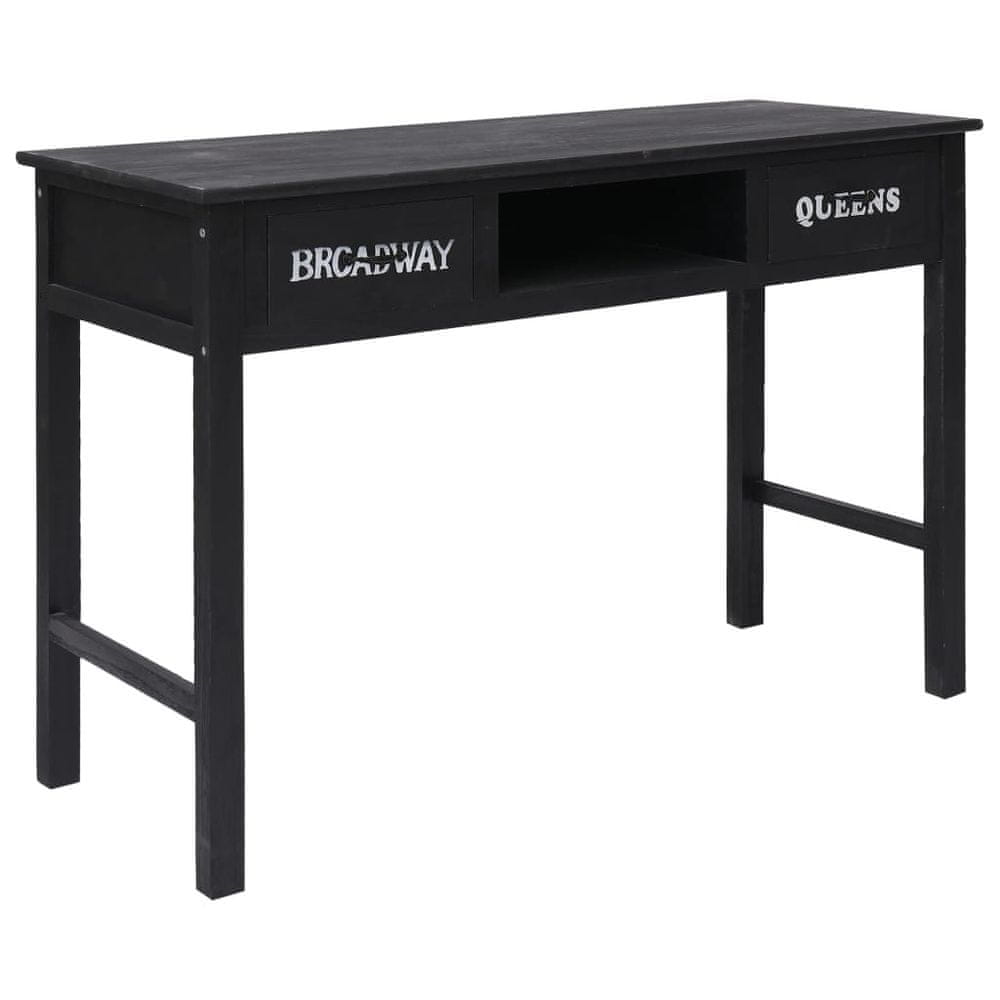 Vidaxl Konzolový stolík čierny 110x45x76 cm drevený